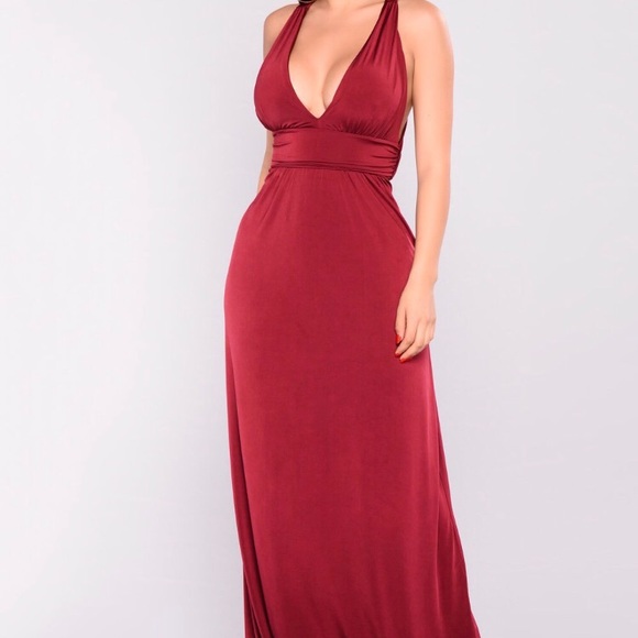 Fashion Nova | Dresses | Silky Burgundy Prom Dress | Poshmark
